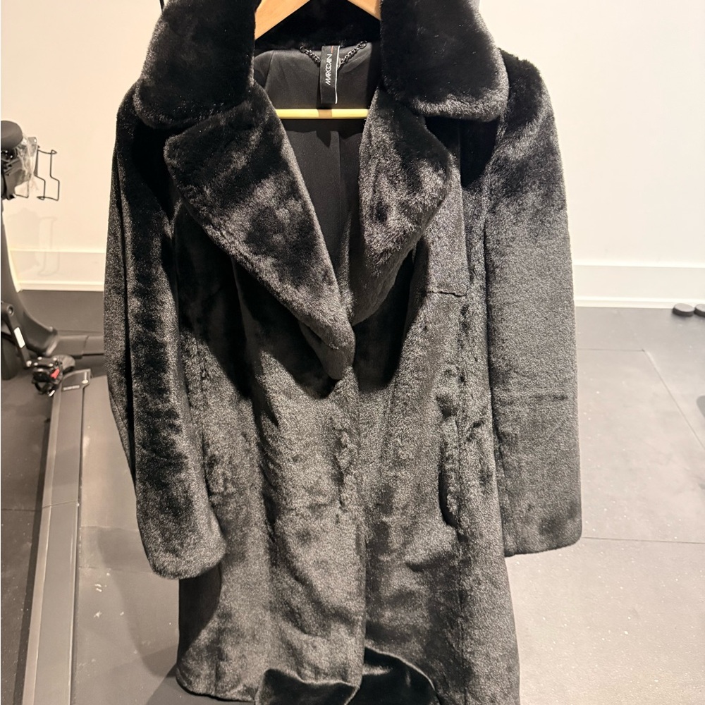Marc Cain Black Plush Teddy Coat